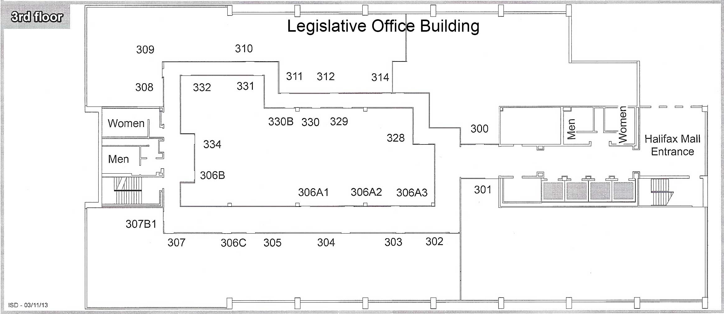 image of 3rd Floor Legislative Office Building Map