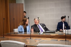 Republican Sen. Vickie Sawyer and Democratic Sen. Mike Woodard