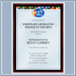Exemplary Legislative Service to the Arts Award