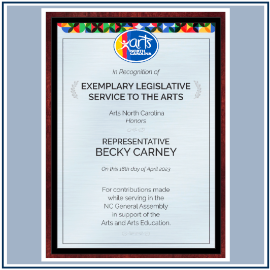 Exemplary Legislative Service to the Arts Award