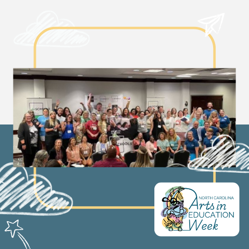 Picture of the staff of Iredell Charter Academy sitting and standing in rows together.