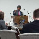 Senator Jay Chaudhuri speaking at the NCGA Arts Caucus