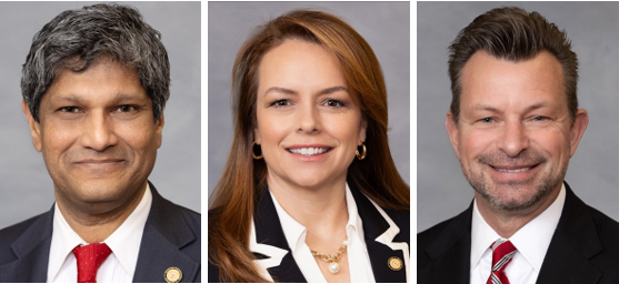 (left to right) Sen. Jay Chaudhuri, Sen. Vickie Sawyer, & Sen. Timothy Moffitt